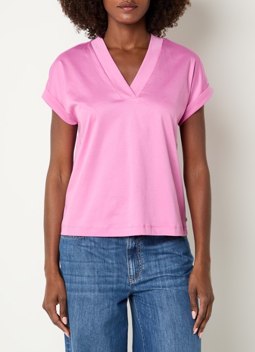River Woods T-shirt met V-hals