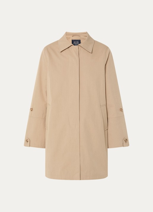 River Woods Trenchcoat met steekzakken - voorkant 3 khaki