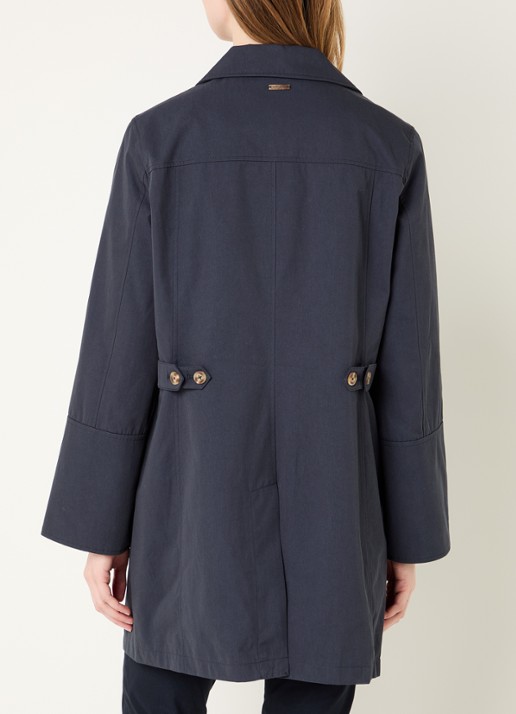 River Woods Trenchcoat met steekzakken - achterkant donkerblauw