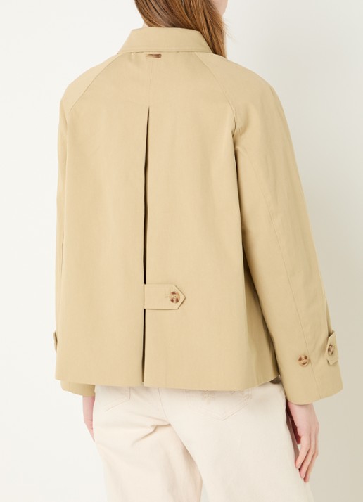 River Woods Trenchcoat met steekzakken - achterkant khaki