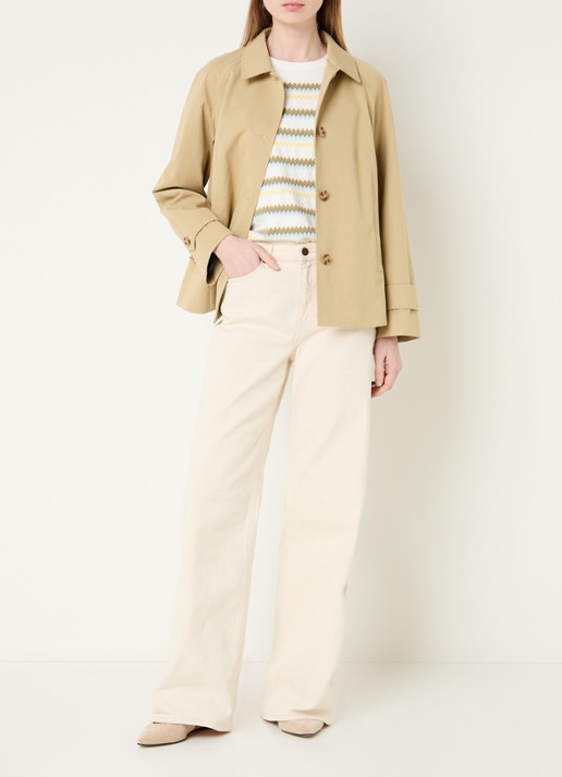 River Woods Trenchcoat met steekzakken - voorkant 4 khaki
