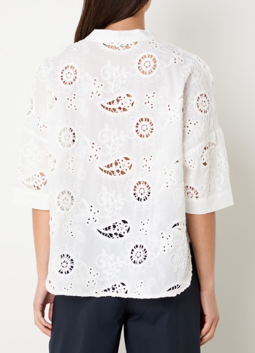 River Woods Tuniek met broderie - achterkant 2 wit