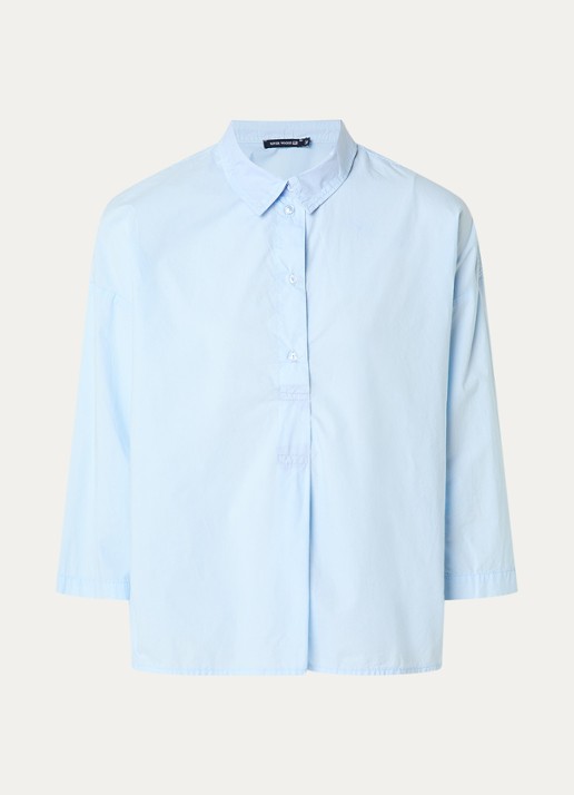 River Woods Tuniek met plooidetail - voorkant 3 lichtblauw