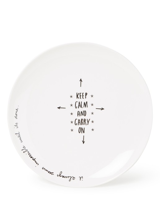 Rivièra Maison Happy dinerbord 25,5 cm - voorkant 2 wit