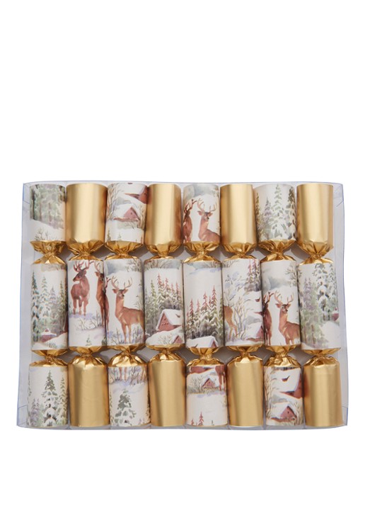 Robin Reed Deer Christmas kerstcracker set van 8