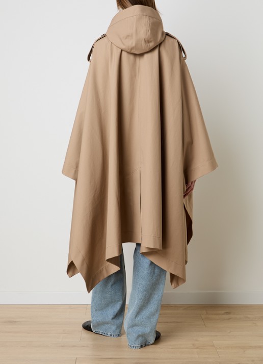 Róhe Asymmetrische trenchcoat met capuchon en steekzakken - achterkant 4 beige