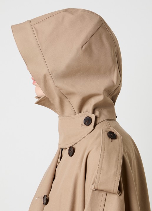 Róhe Asymmetrische trenchcoat met capuchon en steekzakken - detail 2 beige
