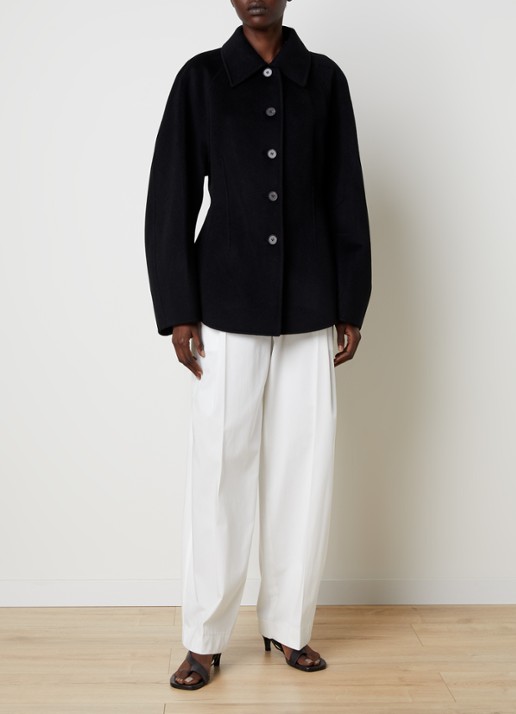 Róhe Blazer in kasjmierblend met steekzakken - voorkant 6 zwart