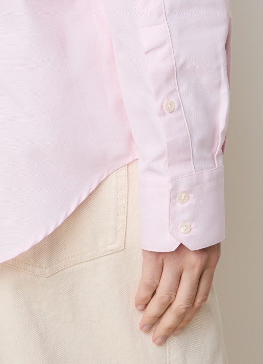 Róhe Blouse met kraag - detail 4 lichtroze
