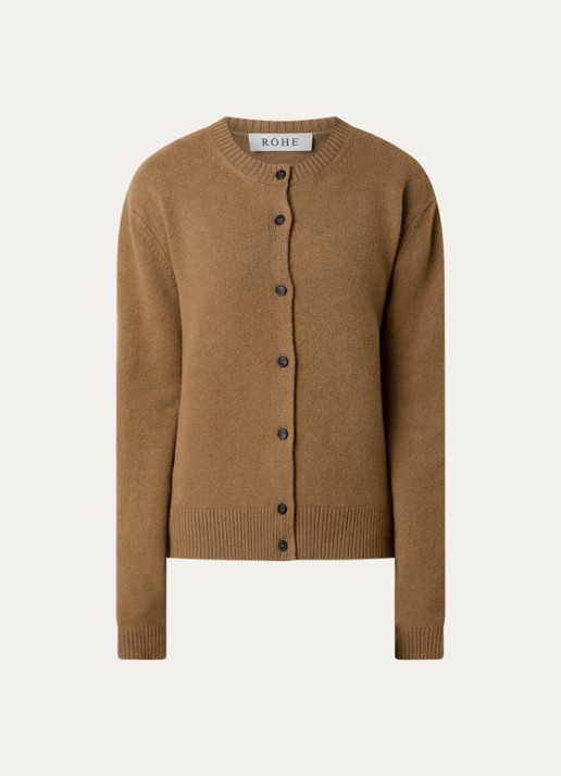 Róhe Fijngebreid vest in kasjmierblend - voorkant 3 camel