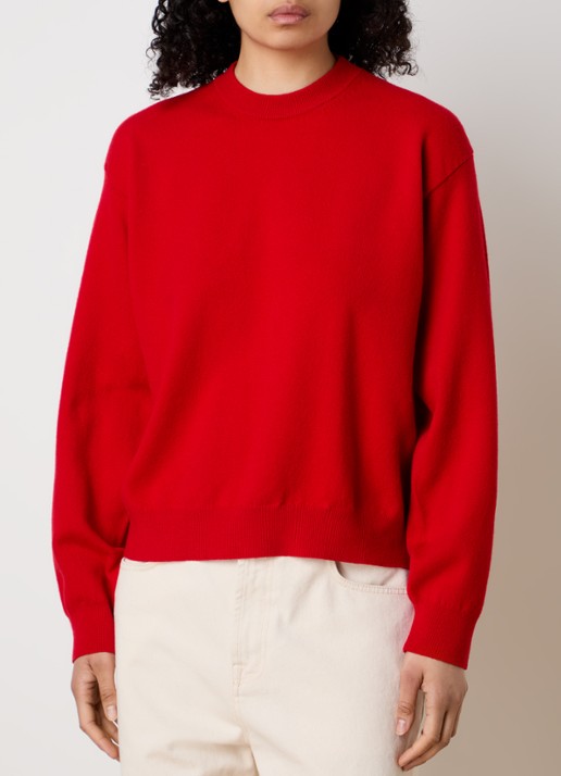 Róhe Fijngebreide pullover in kasjmierblend - achterkant 3 rood