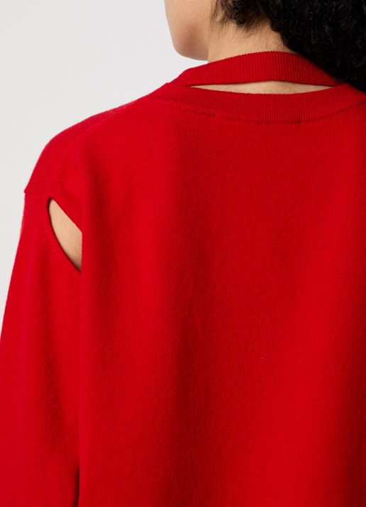 Róhe Fijngebreide pullover in kasjmierblend - detail 2 rood
