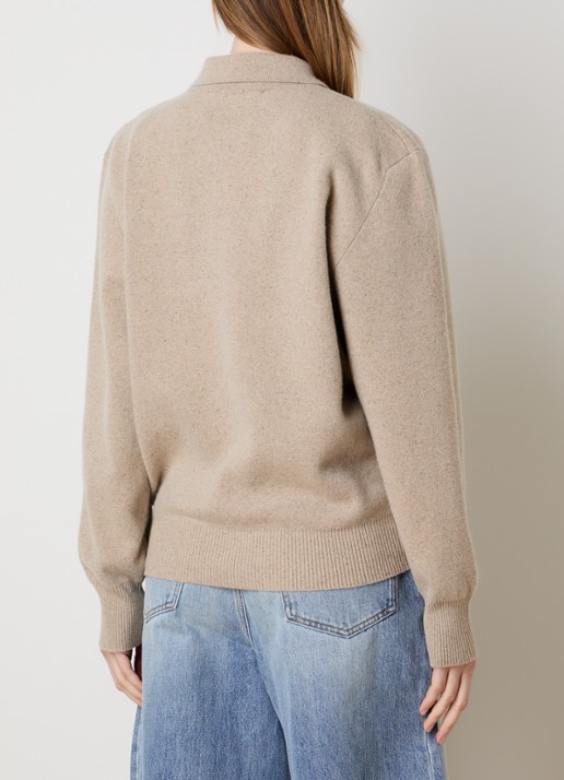 Róhe Fijngebreide trui in zijdeblend - achterkant 5 beige