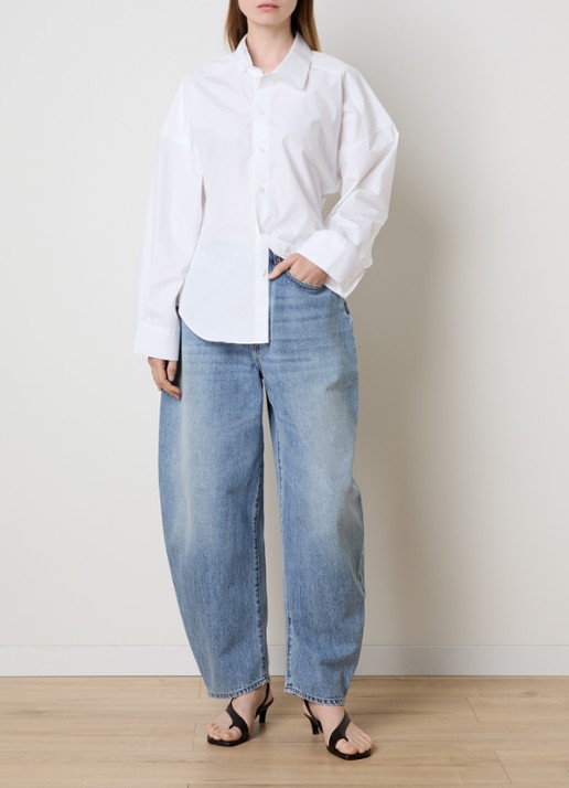 Róhe High waist balloon fit jeans met medium wassing - voorkant 2 indigo