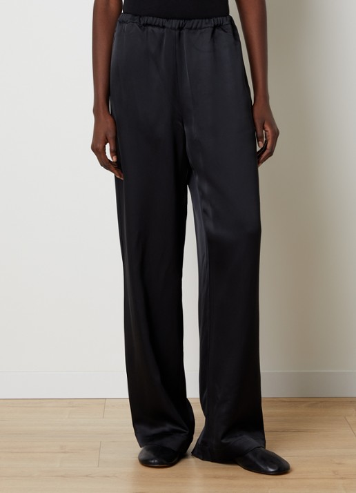 Róhe High waist flared fit broek van satijn