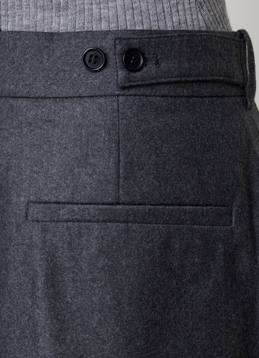 Róhe High waist wide fit pantalon met steekzakken - detail 2 donkergrijs