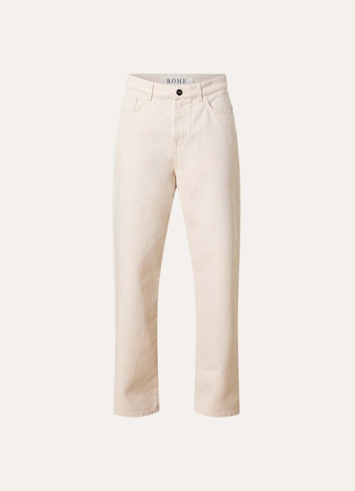 Róhe Low waist loose fit jeans met steekzakken - voorkant 2 beige