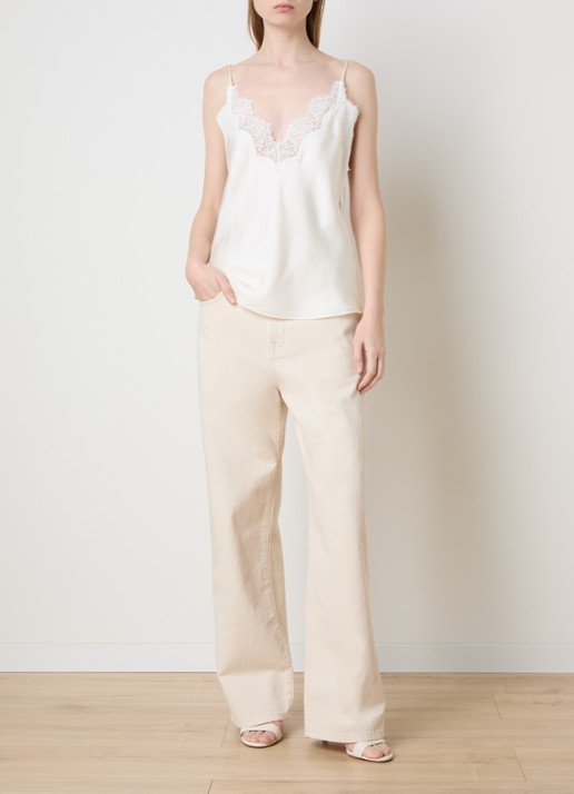 Róhe Low waist loose fit jeans met steekzakken - voorkant 3 beige