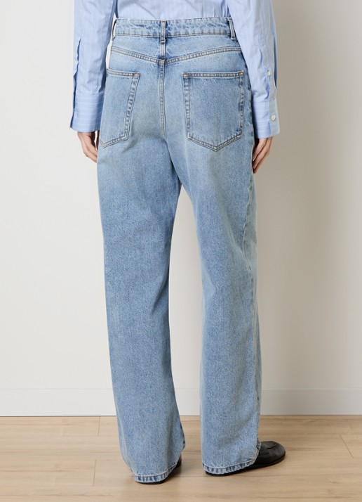Róhe Low waist loose fit jeans met steekzakken - achterkant indigo
