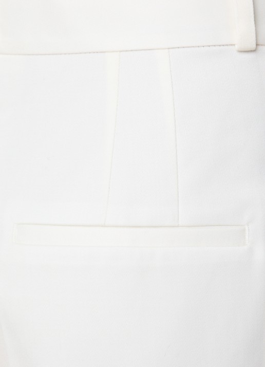 Róhe Mid waist straight fit pantalon in wolblend met persplooi - detail 3 gebroken wit