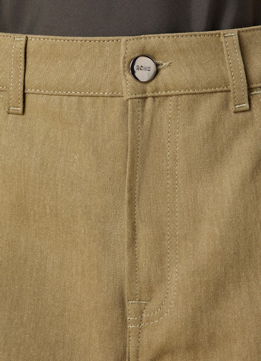 Róhe Mid waist wide leg jeans met gekleurde wassing - detail 3 mosterd