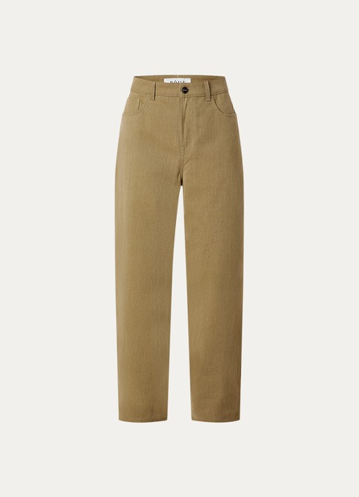 Róhe Mid waist wide leg jeans met gekleurde wassing - voorkant 4 mosterd
