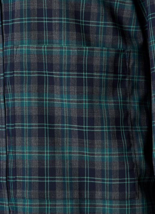Róhe Oversized blouse in wolblend met ruitdessin - detail 2 groen