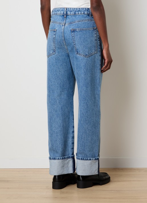 Róhe Rixt low waist loose fit jeans met lichte wassing - achterkant 6 blauw