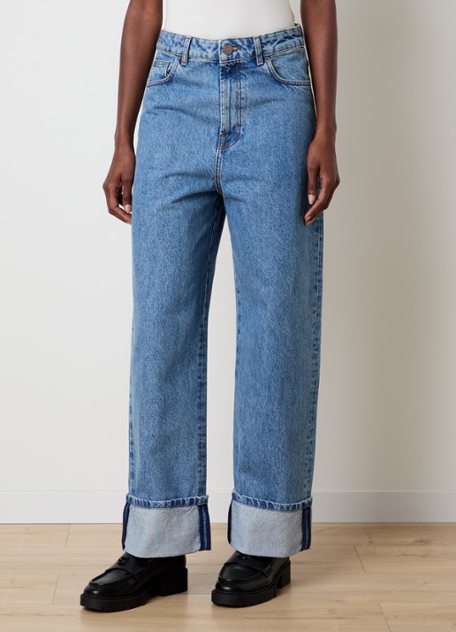 Róhe Rixt low waist loose fit jeans met lichte wassing - detail 3 blauw