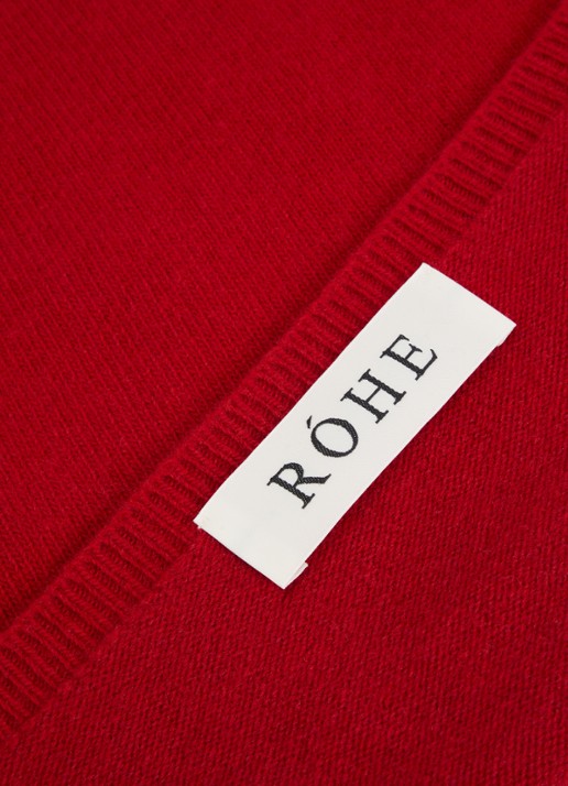 Róhe Sjaal in kasjmierblend 100 x 45 cm - detail rood