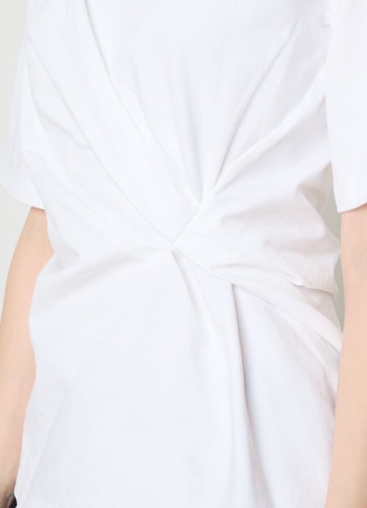 Róhe T-shirt met plooidetail - detail 5 wit