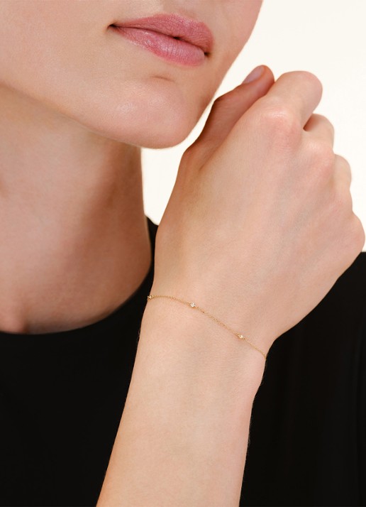 Rosefield Armband van 14 karaat geelgoud - voorkant 2 goud