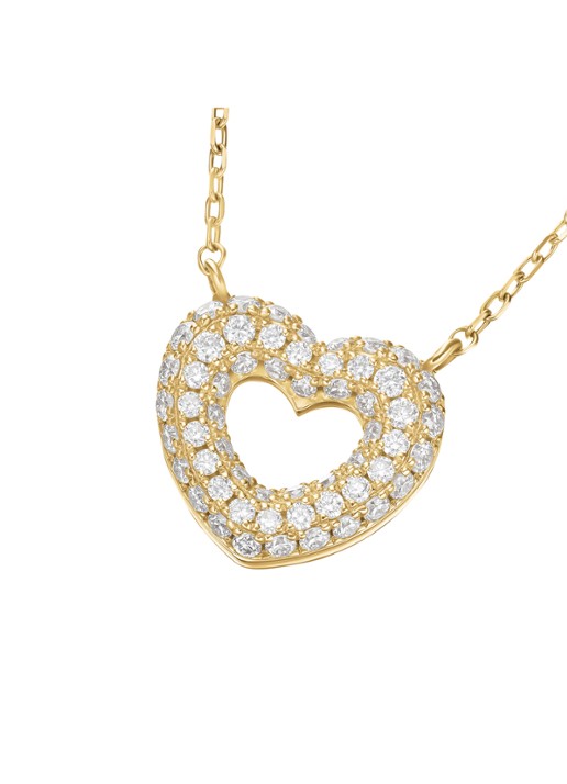 Rosefield Bubble Heart ketting van 14 karaat geelgoud - detail goud