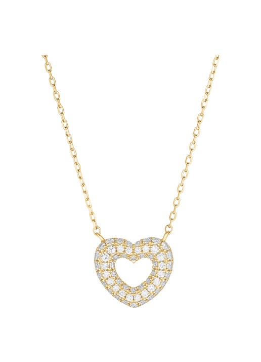 Rosefield Bubble Heart ketting van 14 karaat geelgoud