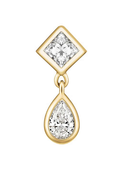 Rosefield Dangling oorstekers van 14 karaat geelgoud - detail 2 goud