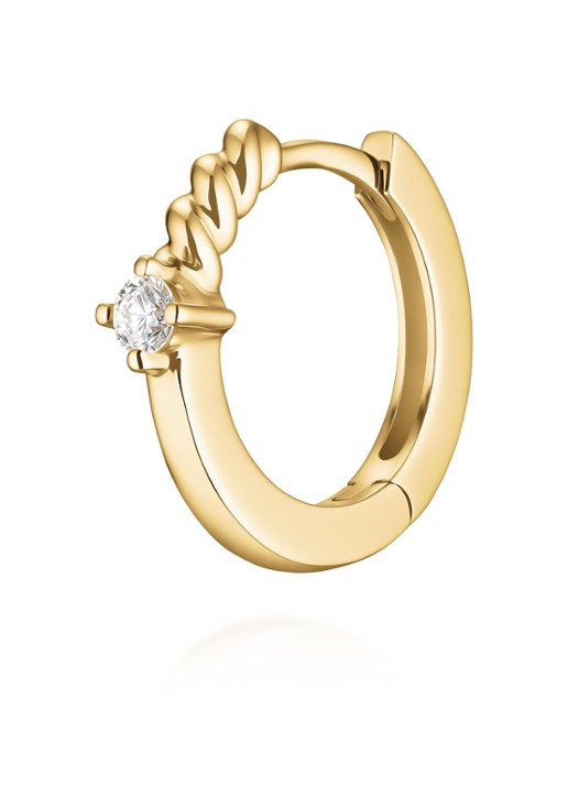 Rosefield Half Twist oorringen van 14 karaat geelgoud - detail 4 goud