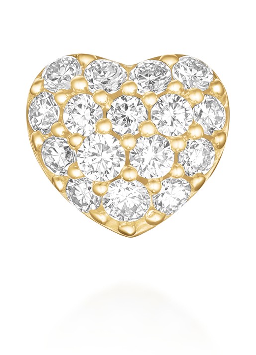 Rosefield  Heart Pave oorknopjes van 14 karaat geelgoud - detail 4 goud