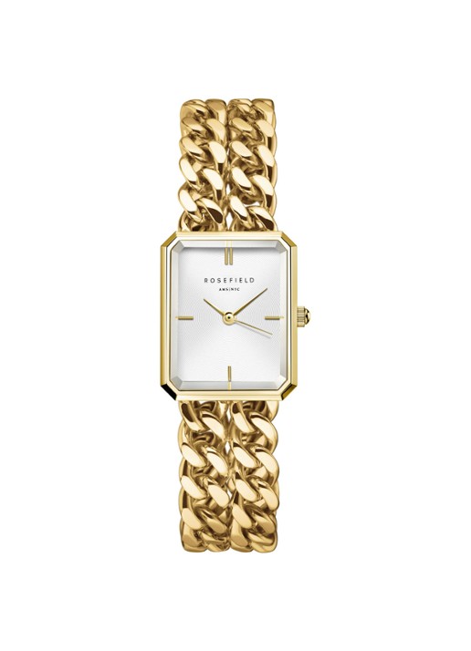 Rosefield Octagon XS Studio horloge SWGSG-O76 - voorkant goud