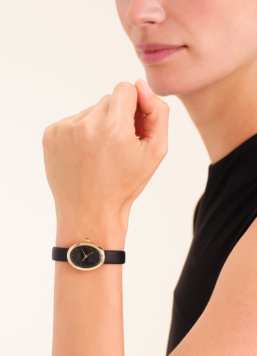 Rosefield Ovale horloge OVBGLG-OV18 - voorkant 2 goud