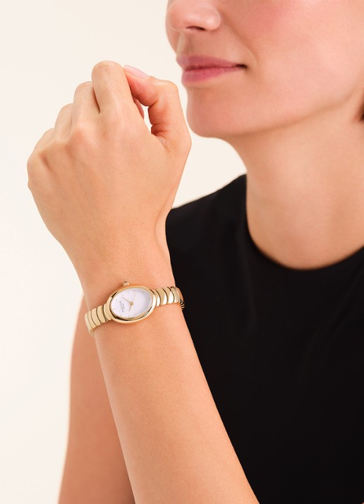 Rosefield Ovale horloge OVWGSG-OV19 - voorkant 5 goud