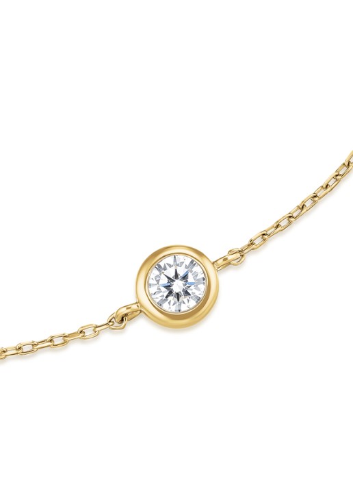 Rosefield Round Solitaire armband van 14 karaat geelgoud - detail goud