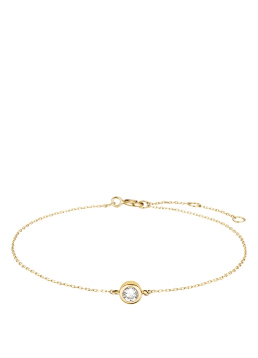 Rosefield Round Solitaire armband van 14 karaat geelgoud