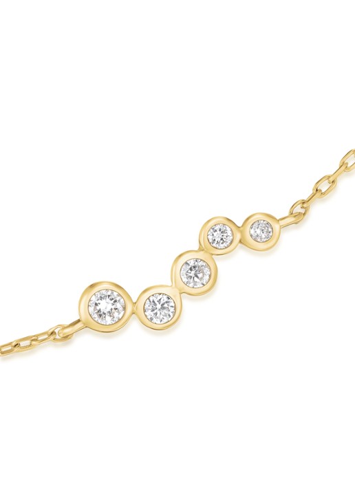 Rosefield Short Wave armband van 14 karaat geelgoud - detail goud