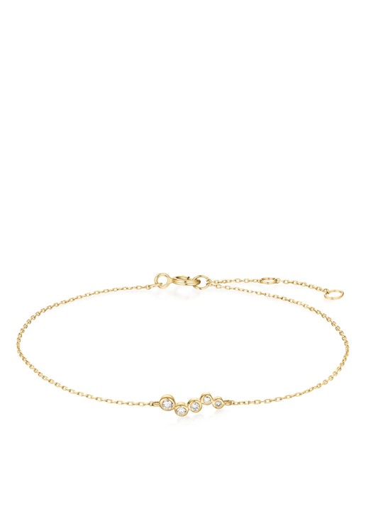 Rosefield Short Wave armband van 14 karaat geelgoud - voorkant 4 goud