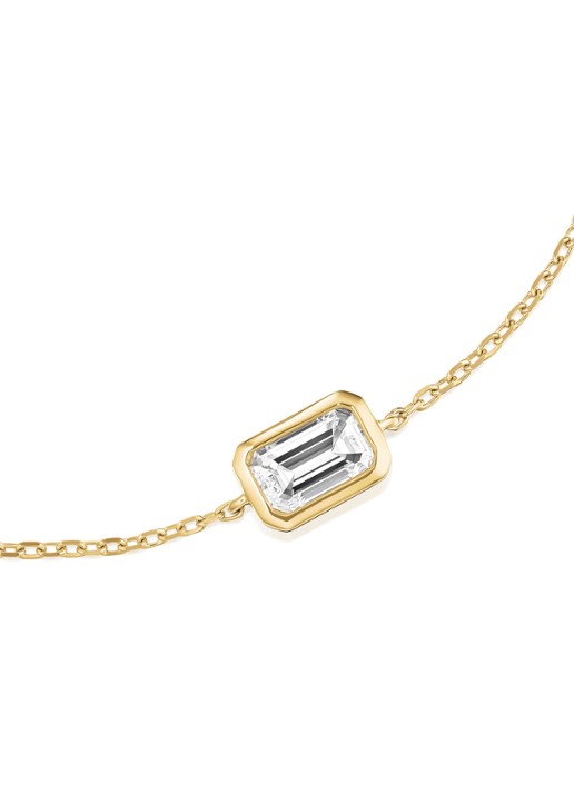 Rosefield Single Square armband van 14 karaat geelgoud - detail 3 goud