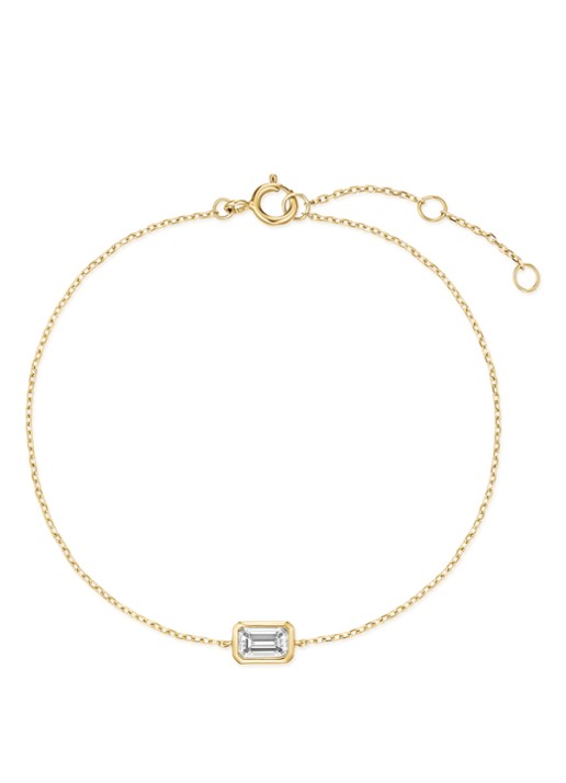 Rosefield Single Square armband van 14 karaat geelgoud - detail 4 goud