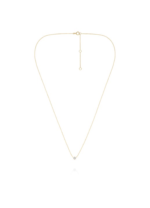 Rosefield Solitaire Prong ketting van 14 karaat geelgoud - detail 3 goud