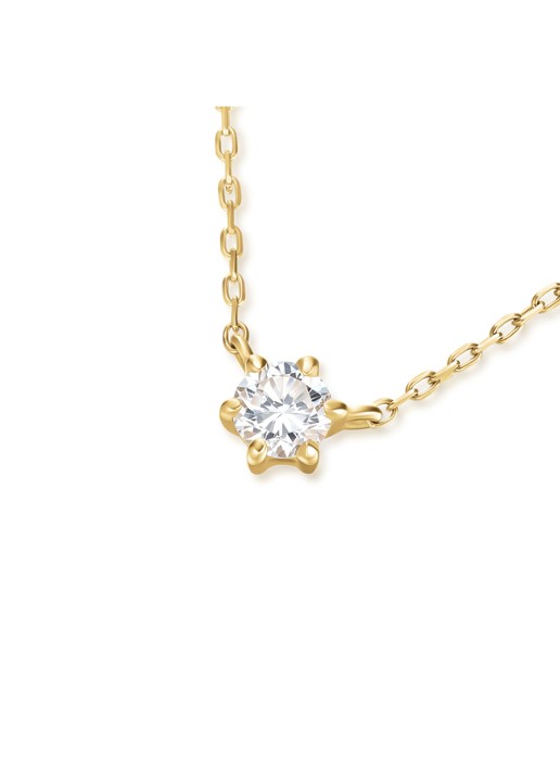 Rosefield Solitaire Prong ketting van 14 karaat geelgoud - detail 4 goud
