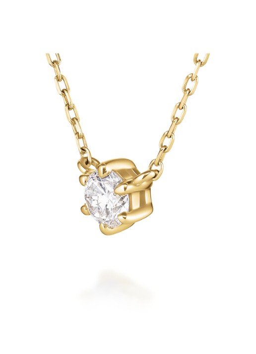 Rosefield Solitaire Prong ketting van 14 karaat geelgoud - detail 5 goud