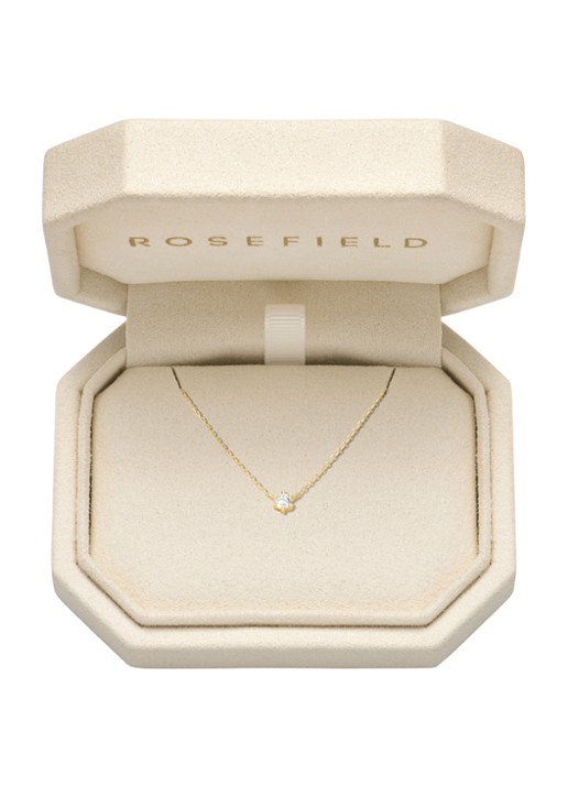 Rosefield Solitaire Prong ketting van 14 karaat geelgoud - detail 6 goud